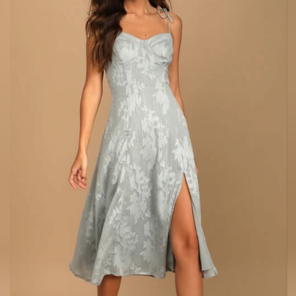 Lulus Wedding Guest Dress - blue midi dress - Picture 1 of 3